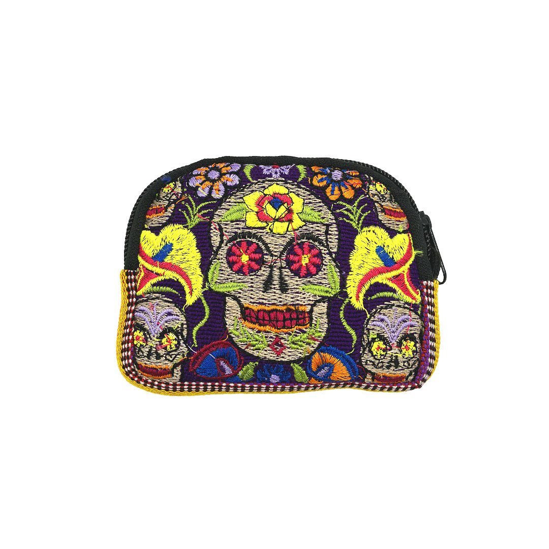 Embroidered Sugar Skull Coin Purse - Image 4