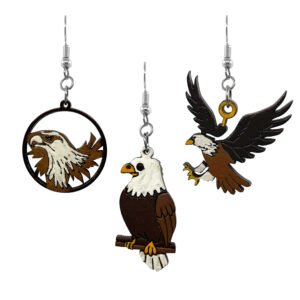 Large Wooden Eagle Earrings